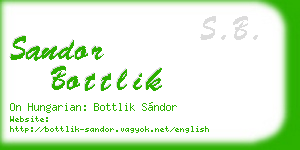 sandor bottlik business card